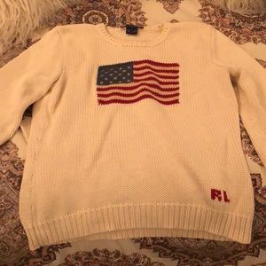 Ralph Lauren white American flag sweatshirt